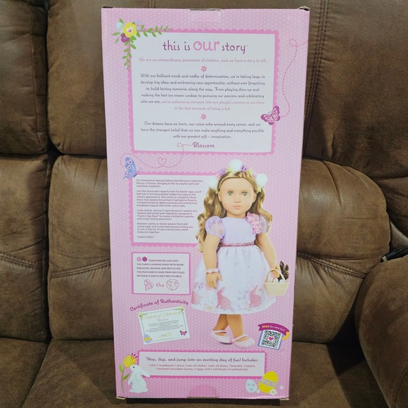 Our Generation Blossom Doll 18" Special Easter Limited Edition Bunny Basket Eggs - Picture 4 of 11